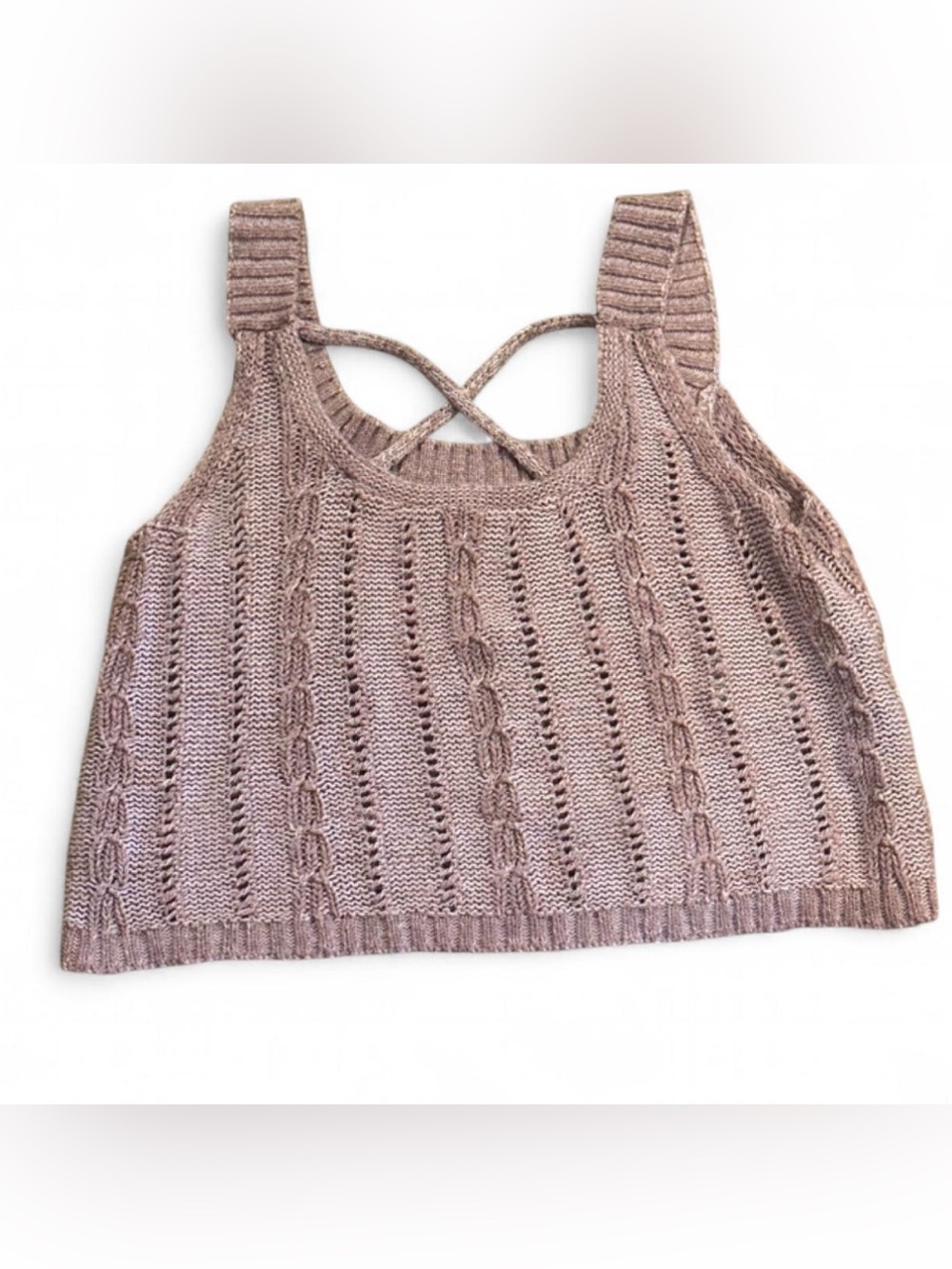 Hollister Crisscross Strap Knit Cropped Tank Top
